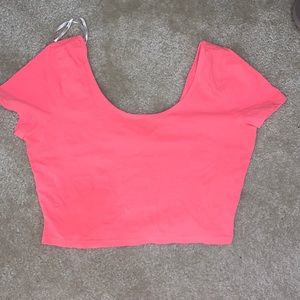 Peach/pink Short sleeve crop top